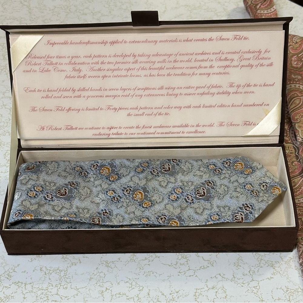 Robert Talbott Seven Fold Ties (2) and Best of Class (1) - Pink, Blue, Black - Picture 4 of 11